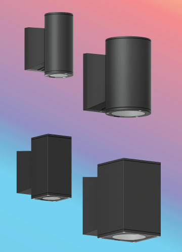 Click to view Ligman Lighting's  Jet cylindrical and square wall down light LED (model UJE-30XXX).